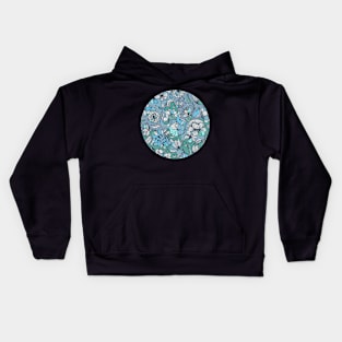 Her Garden in Blue Kids Hoodie